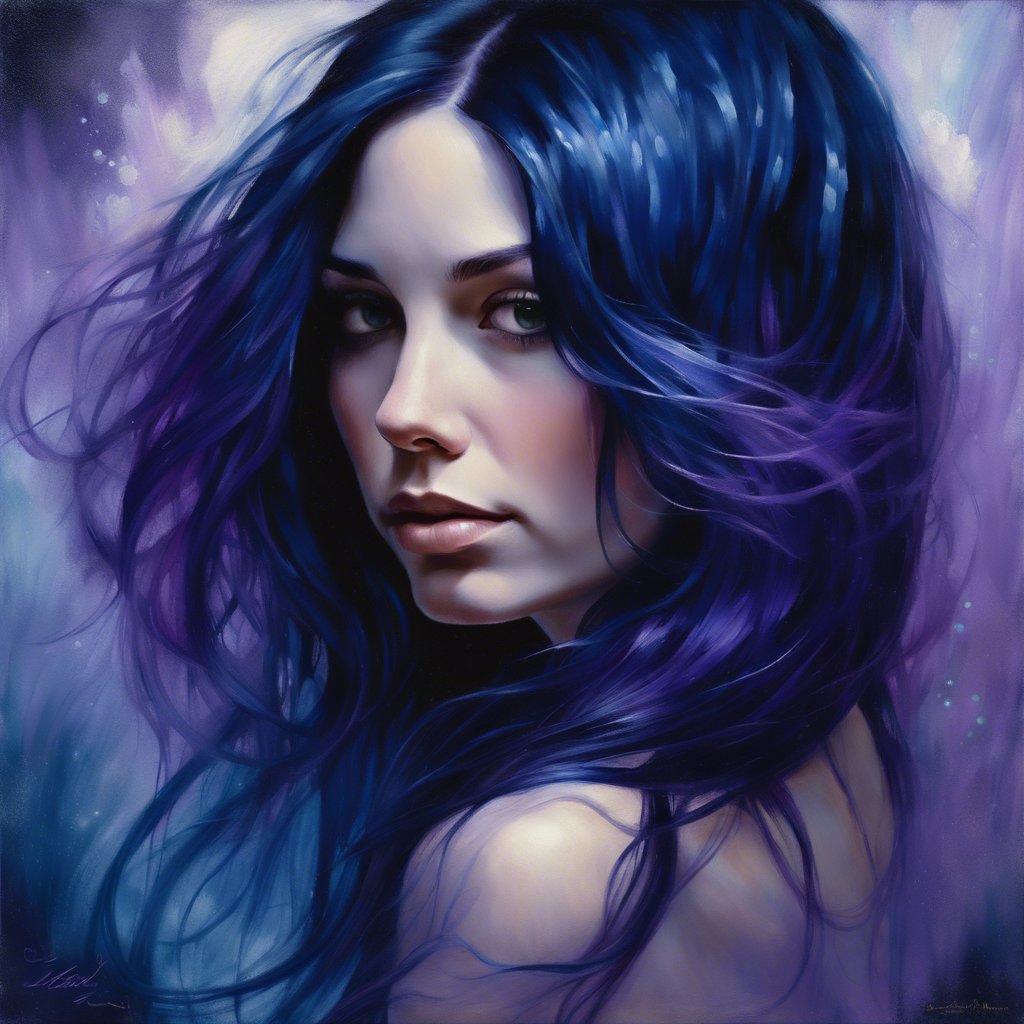 ¡Sumérgete en la Magia del Cabello Azul Medianoche!